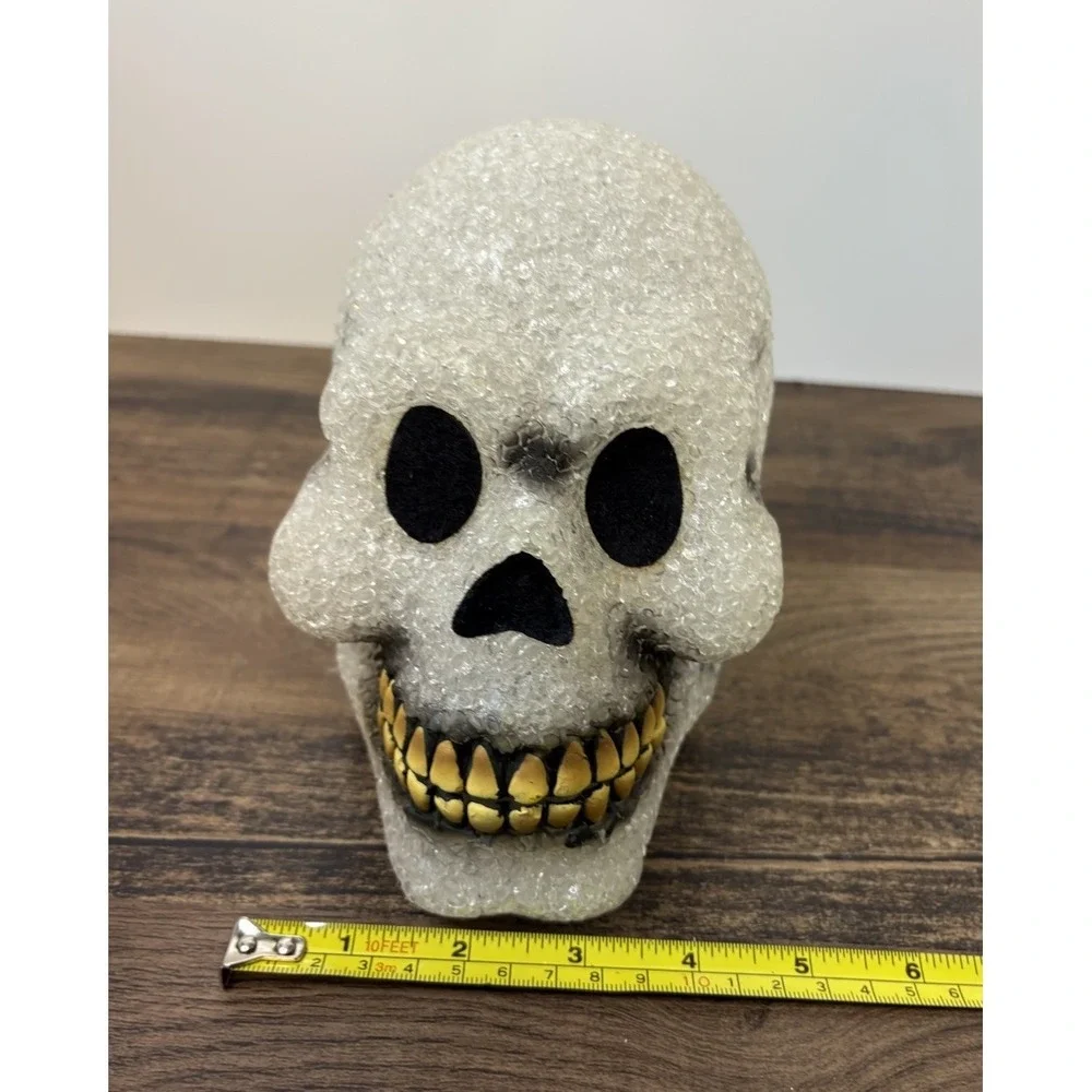 Vintage Halloween Skull Melted Plastic Popcorn Mold Skeleton Prop NO LIGHT
